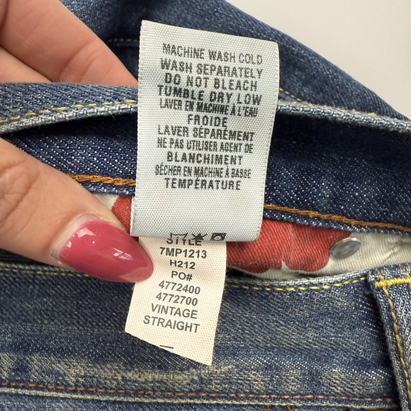 Lucky Brand Vintage Straight Denim Blue Jeans Tag Sz 34 (Actual 37x34) Cotton - Picture 7 of 15